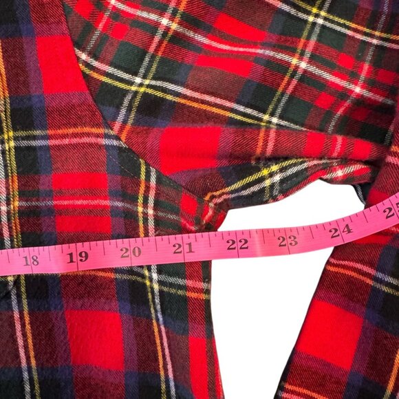LL Bean Flannel Shirt Womens Size M Long Sleeve‎ Button Down Plaid Red - Picture 10 of 11